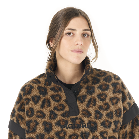 Picture Velora Printed 1/4 Fleece Wild Spot Print, dettaglio collo
