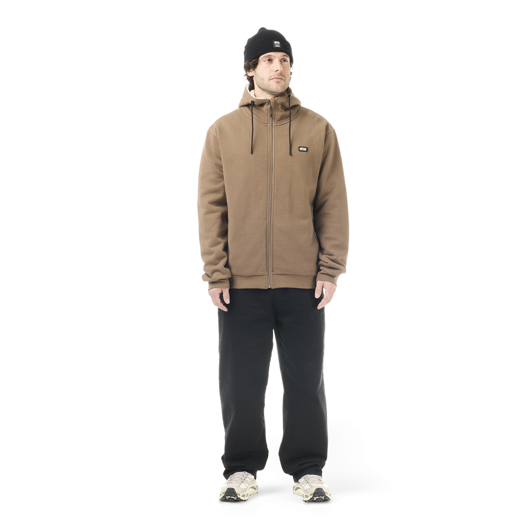 Picture Yinni Plush Zip Hoodie Shitake, indossato intero