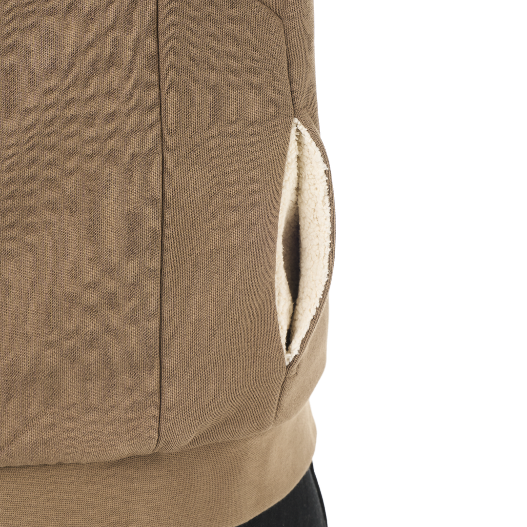 Picture Yinni Plush Zip Hoodie Shitake, dettaglio fodera tasca