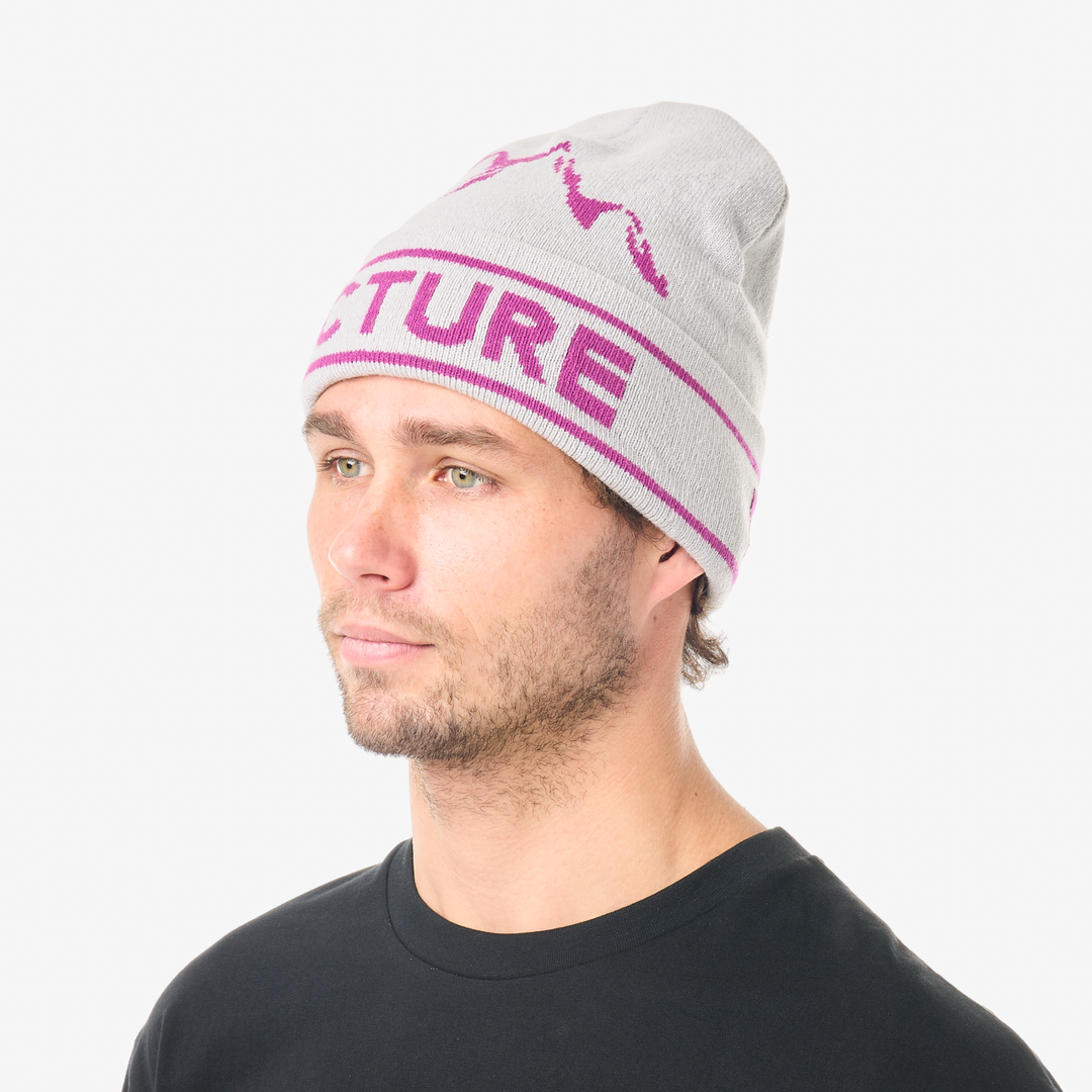 Picture Mountain Beanie Vapor Grey, indossato frontale uomo