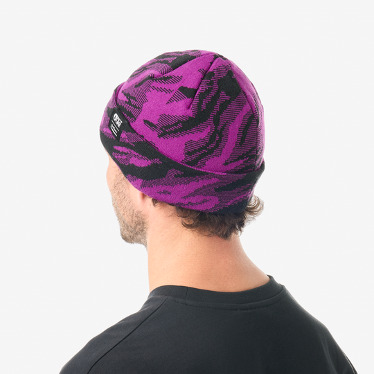 Picture Ribbing Beanie Clover, indossato retro