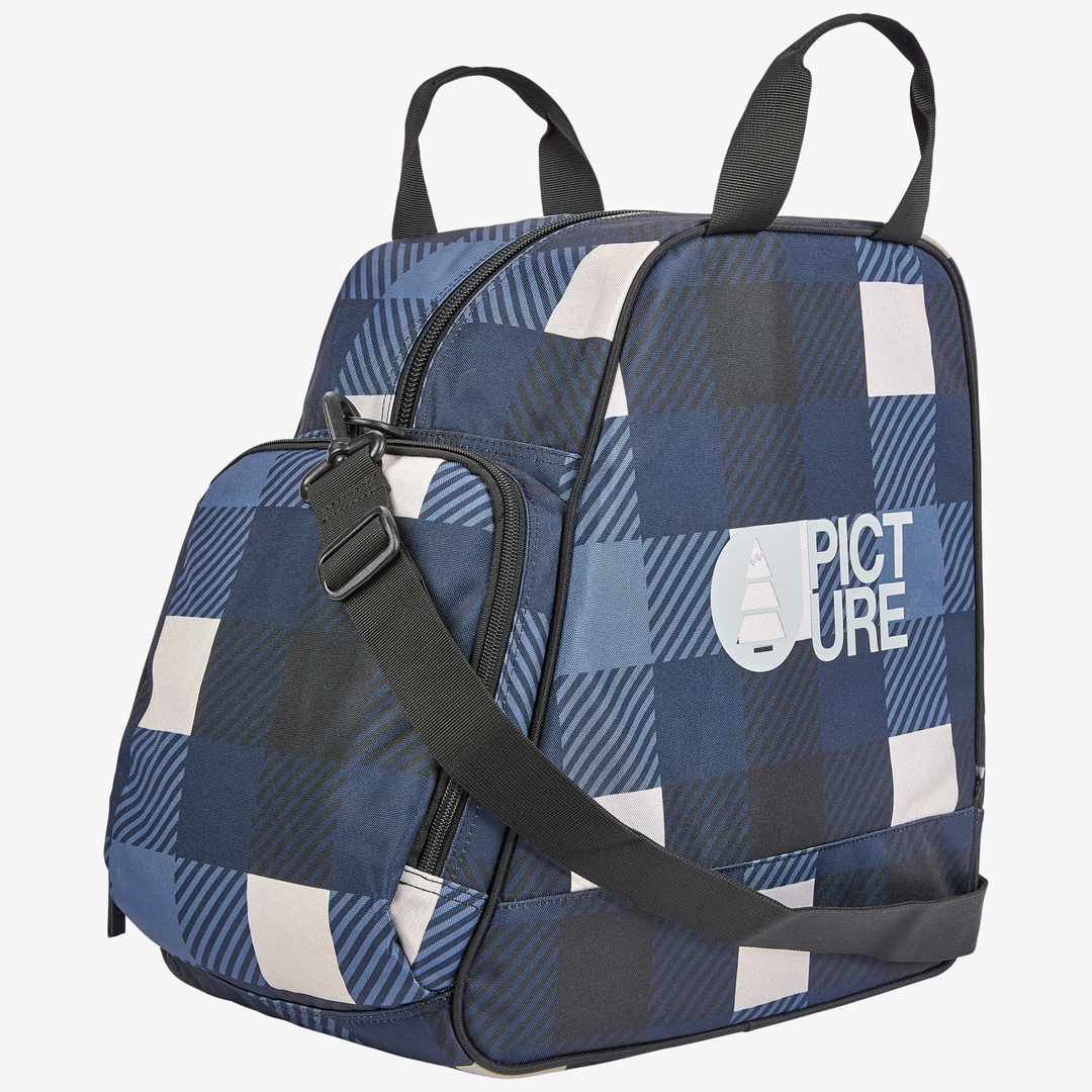 Picture Shoes Bag Bluplaid Print, borsa chiusa