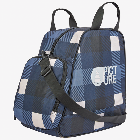 Picture Shoes Bag Bluplaid Print, borsa chiusa