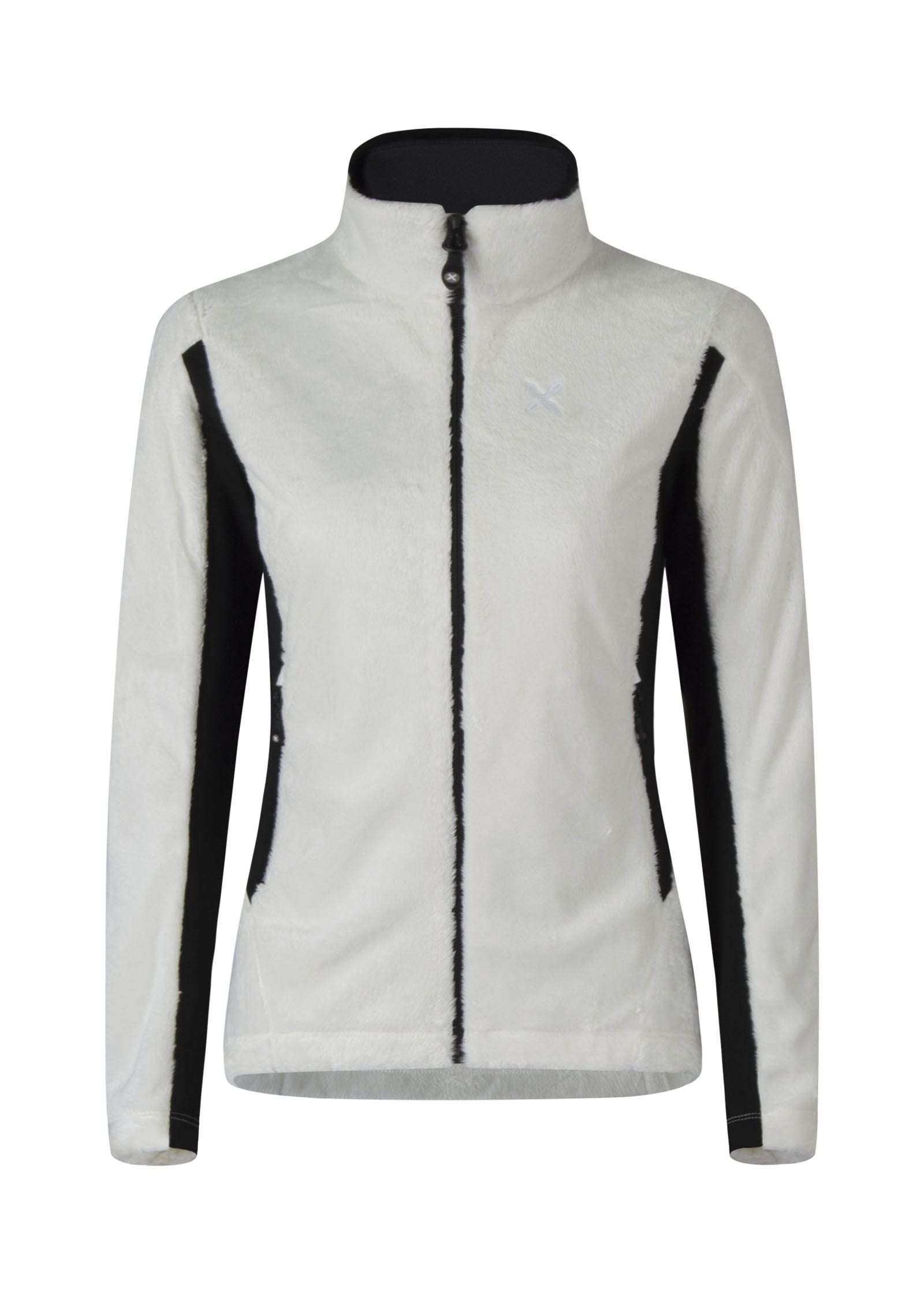 Giacca donna in tessuto double pile poliestere termico con zip e tasche per attività outdoor