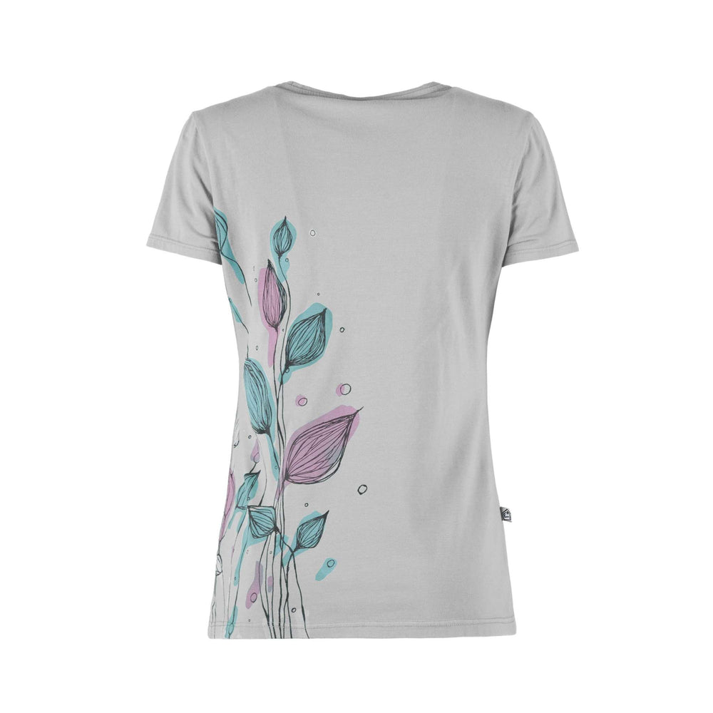 t-shirt in cotone biologico con stampa grande per attività all'aperto e arrampicata, vestibilità slim e design italiano