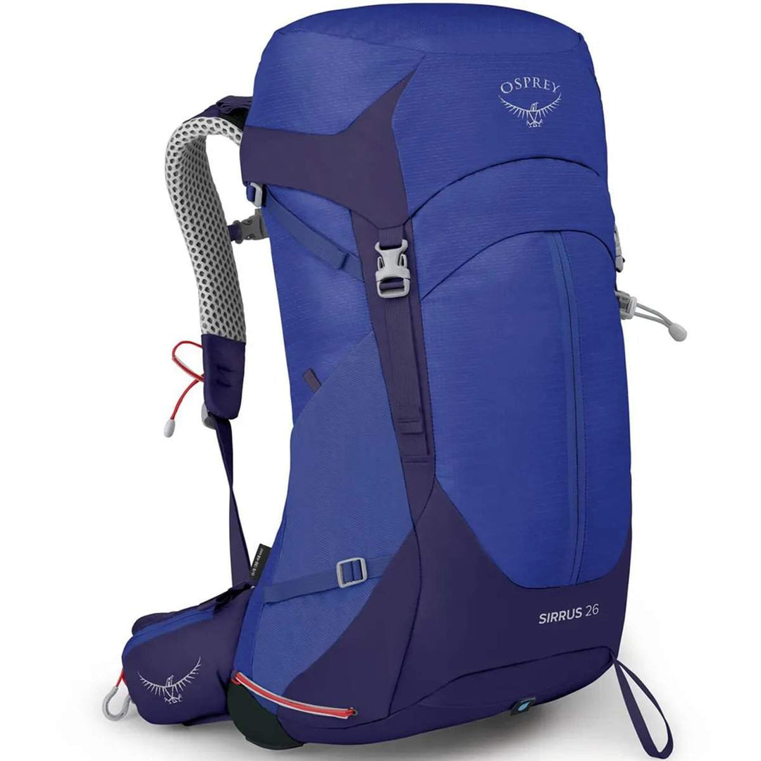 Women's Sirrus 26 backpack with AirSpeed suspension, sustainable materials, and integrated rain cover.