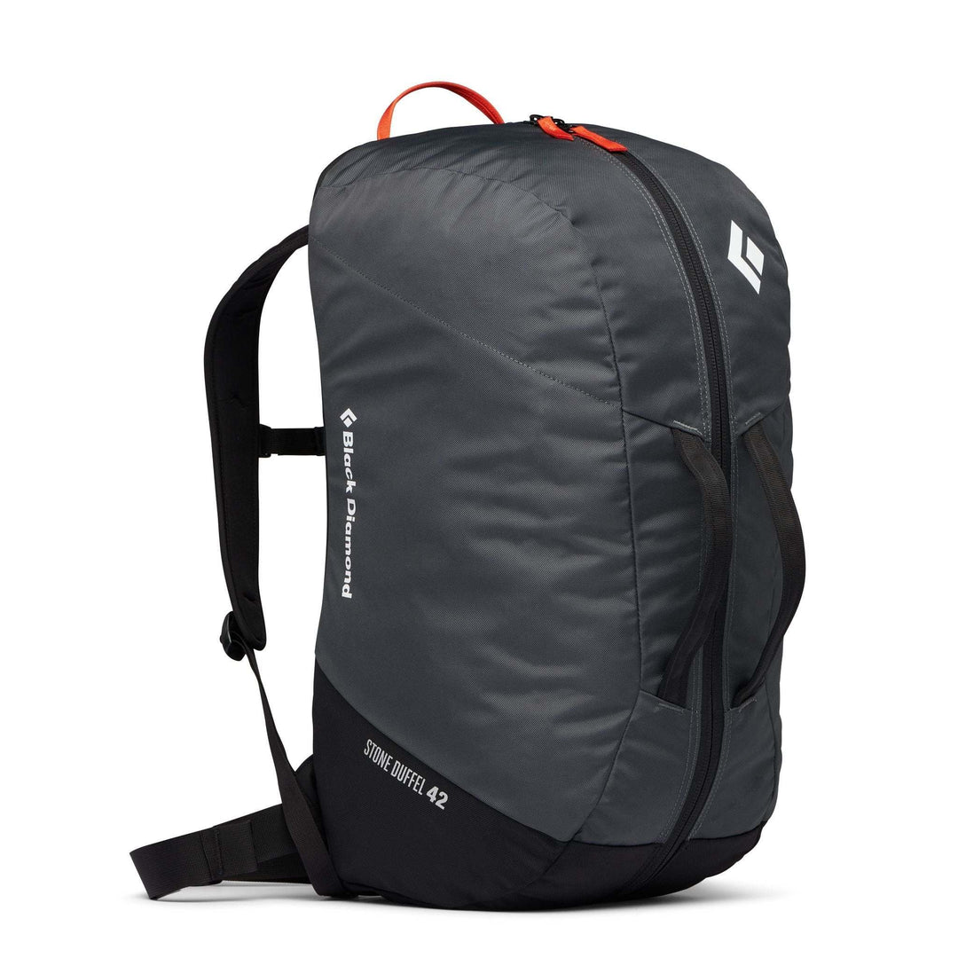 Black Diamond Stone 42 Duffel, lightweight and durable with full-length zipper and recycled materials.
