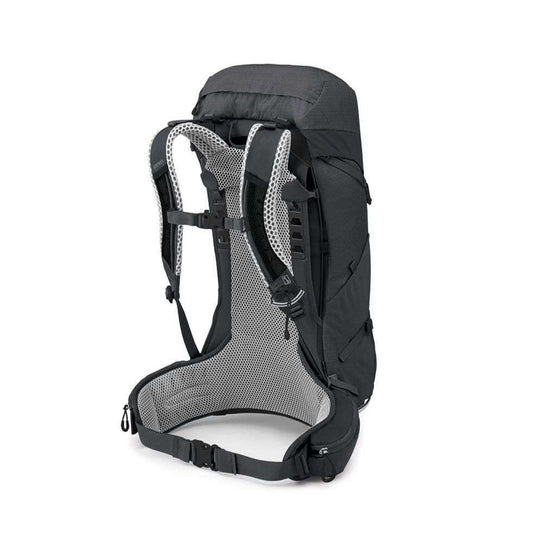 Back view of Stratos 26 backpack featuring AirSpeed suspension and ergonomic design.