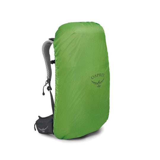 Durable Stratos 26 backpack with raincover and AirSpeed suspension.