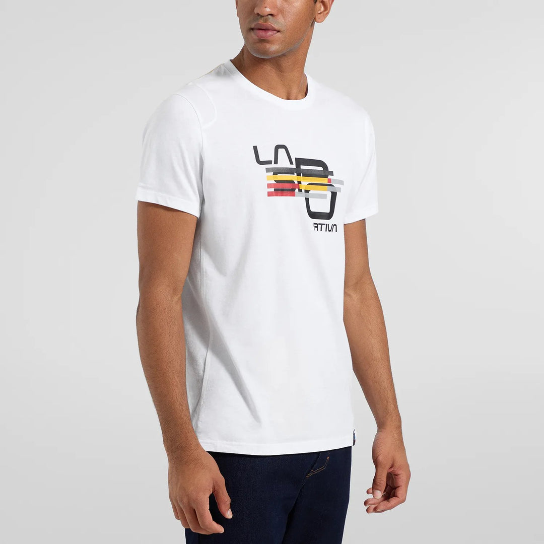 Stripe Cube T-Shirt M - White - Blogside