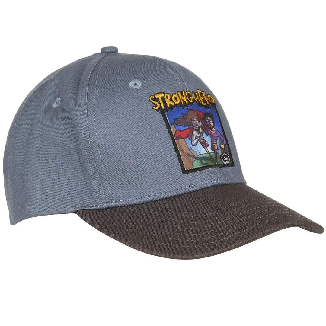 Baseball cap with visor featuring a Strong Hero design, made from 100% cotton, perfect for climbing and leisure.