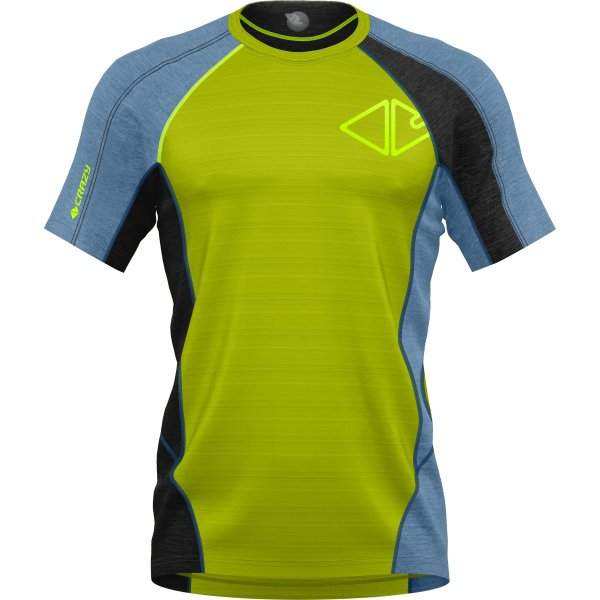 T-shirt Resolution tecnica traspirante con tessuti ibridi S-Café e J2, asciugatura rapida e cuciture piatte sportive