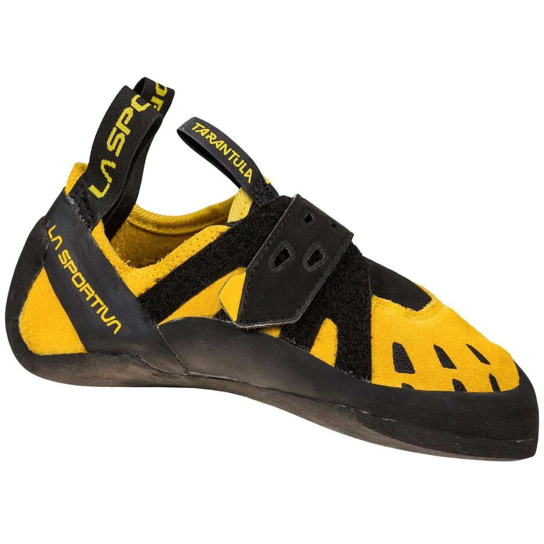 Tarantula JR junior climbing shoe with soft suede upper and durable FriXion Black sole designed for beginner climbers