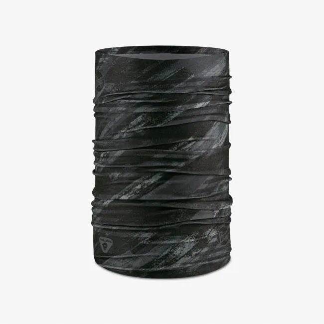 Thermonet black patterned multifunctional headwear.