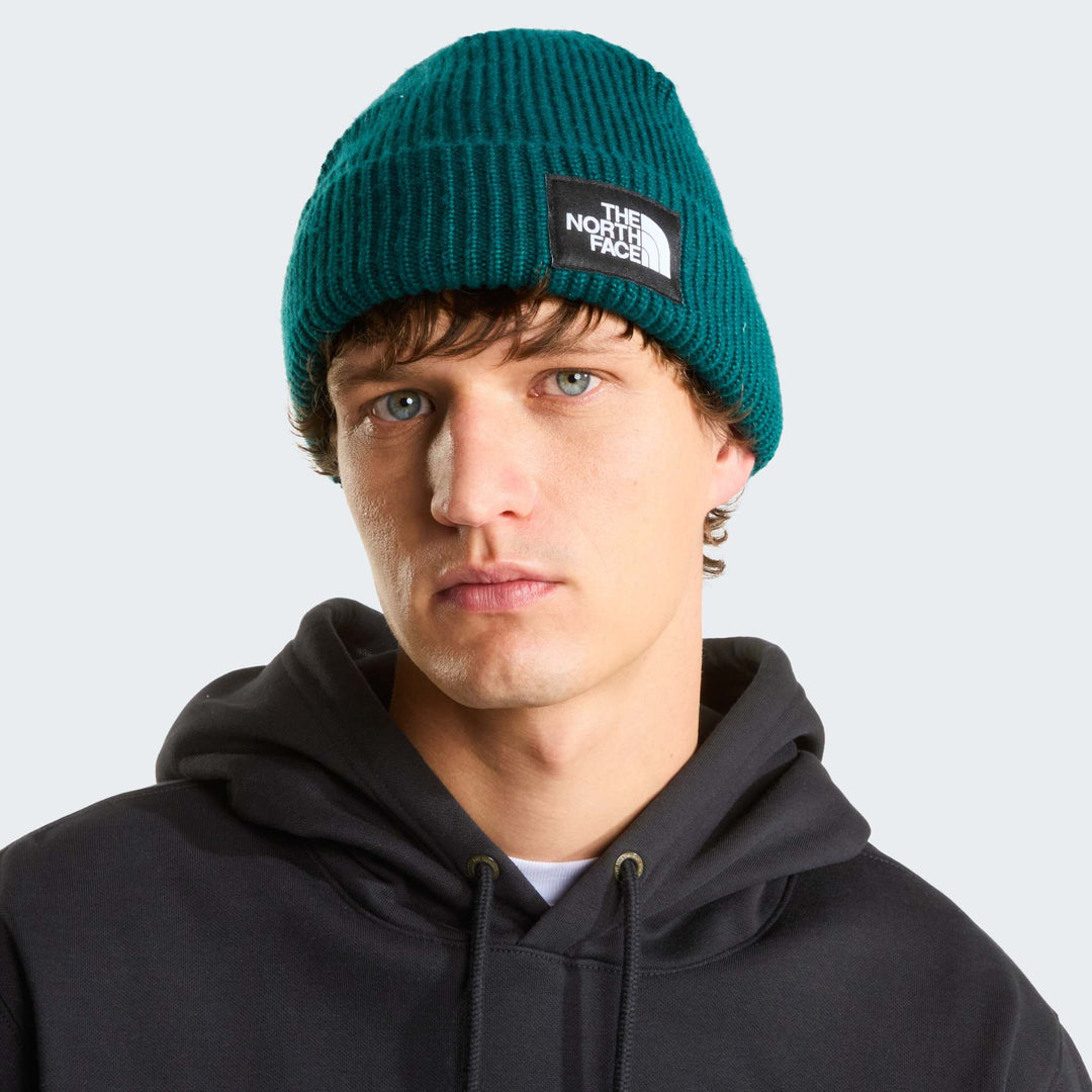 The North Face Salty Lined Beanie Pacific Teal NF0A8CGZ N4J – indossato frontale