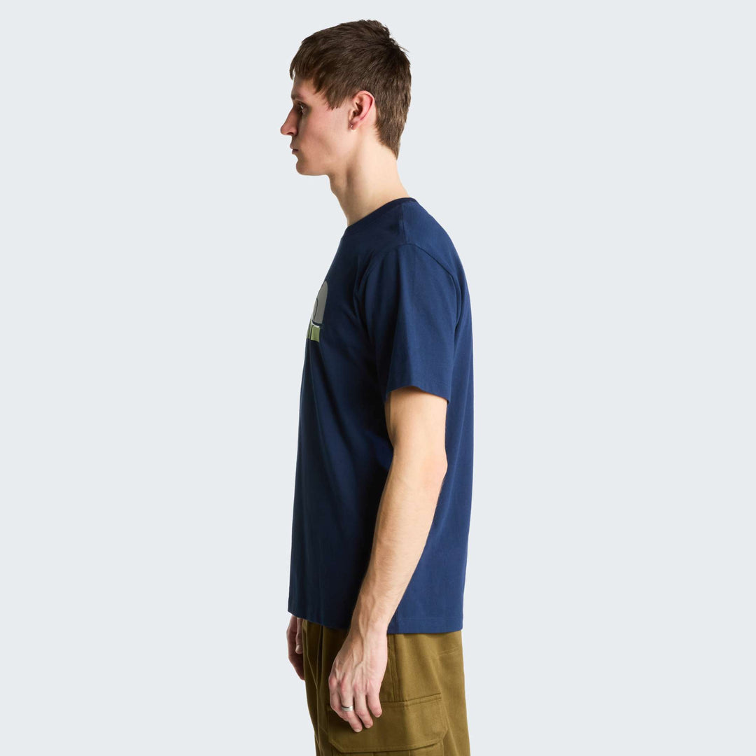 The North Face M Mountain Line Regular Short Sleeve Tee - Summit Navy - model_side