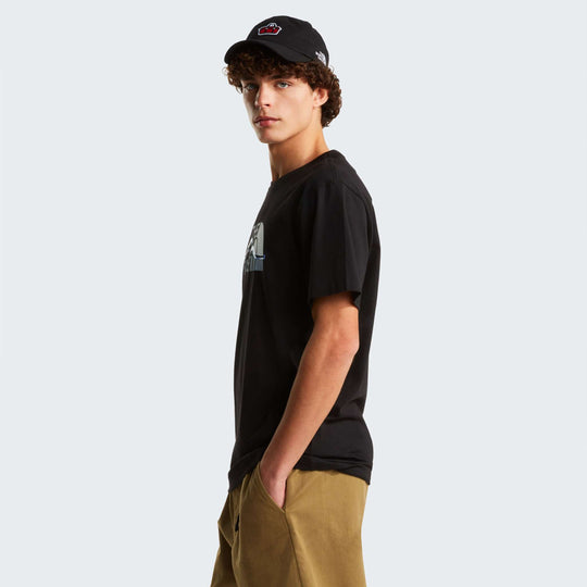 The North Face M Mountain Line Regular Short Sleeve Tee - Tnf Black - model_side