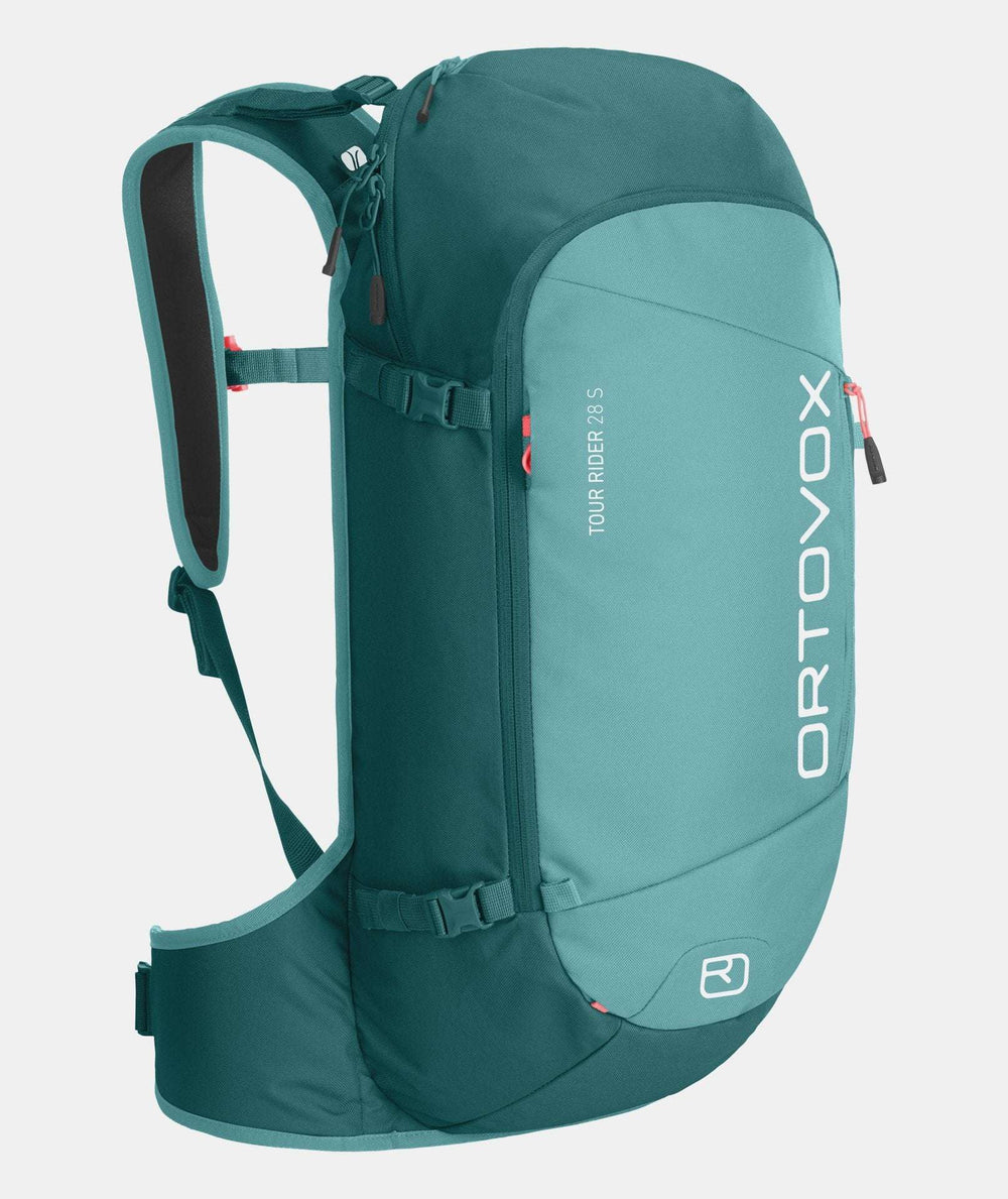 Tour Rider 28 S technical all-mountain backpack for ski mountaineering, ergonomic design, versatile attachments.