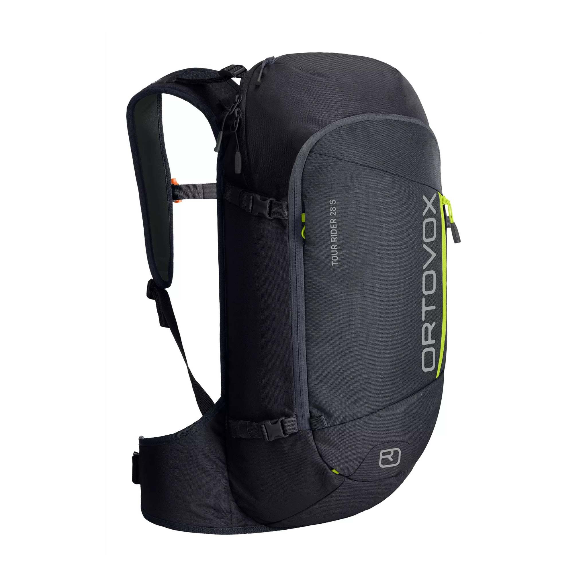 All-mountain Tour Rider 28 S ski touring backpack with ergonomic design and versatile attachment options.