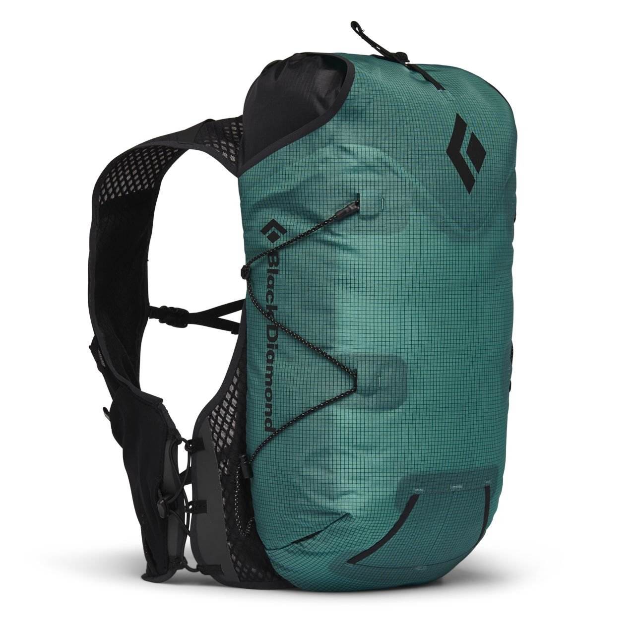Women's Distance 8 Backpack in green, designed for comfort and performance with UHMWPE ripstop fabric, seamless harness, and storage features.