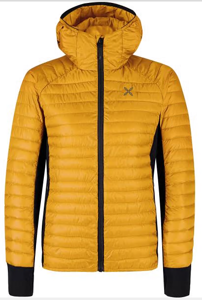 Giacca da donna imbottita con cappuccio in nylon riciclato, leggera e resistente, ideale per attività outdoor e tempo libero.