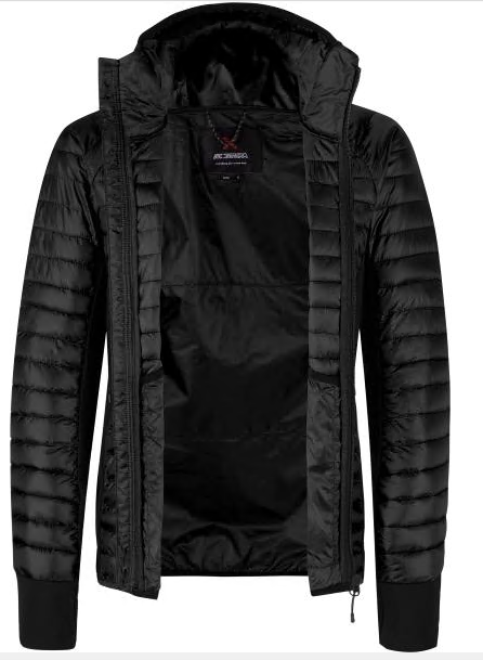 Giacca da donna imbottita con cappuccio in nylon riciclato ultraleggera e resistente per attività outdoor