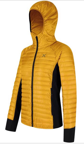 Giacca da donna imbottita con cappuccio in nylon riciclato leggera e resistente per attività outdoor