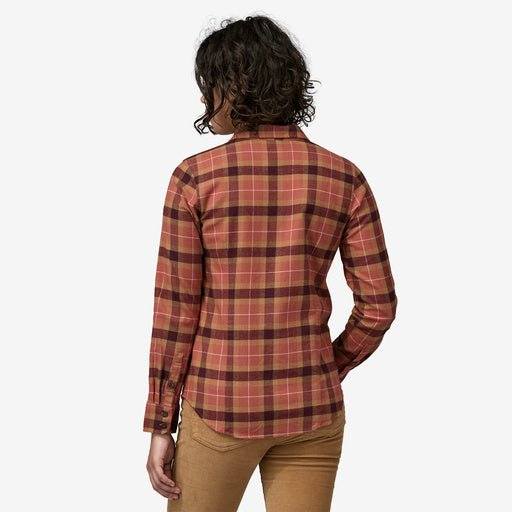 W's L/S Organic Cotton Mw Fjord Flannel Shirt - Vista: Burl Red - Blogside