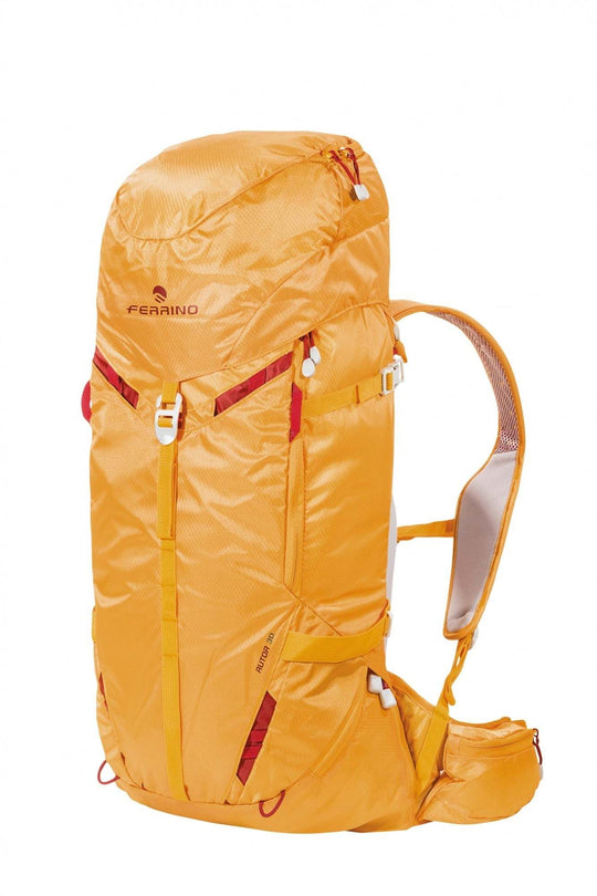 Zaino Rutor 30 orange alpine skiing backpack with multiple pockets and ergonomic design.