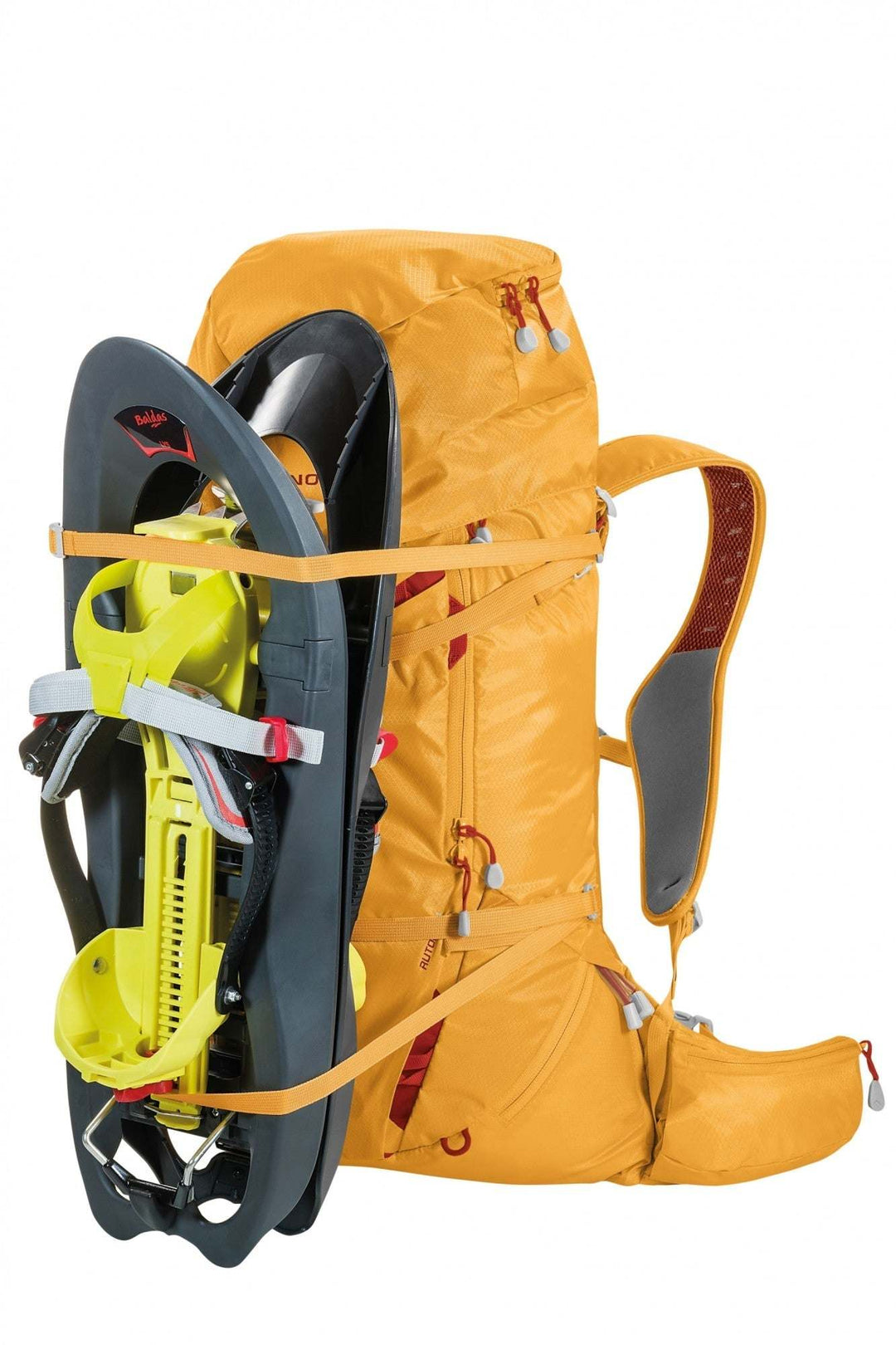 Zaino Rutor 30 for alpine skiing and mountaineering, with integrated rescue pocket and crampon compartment.