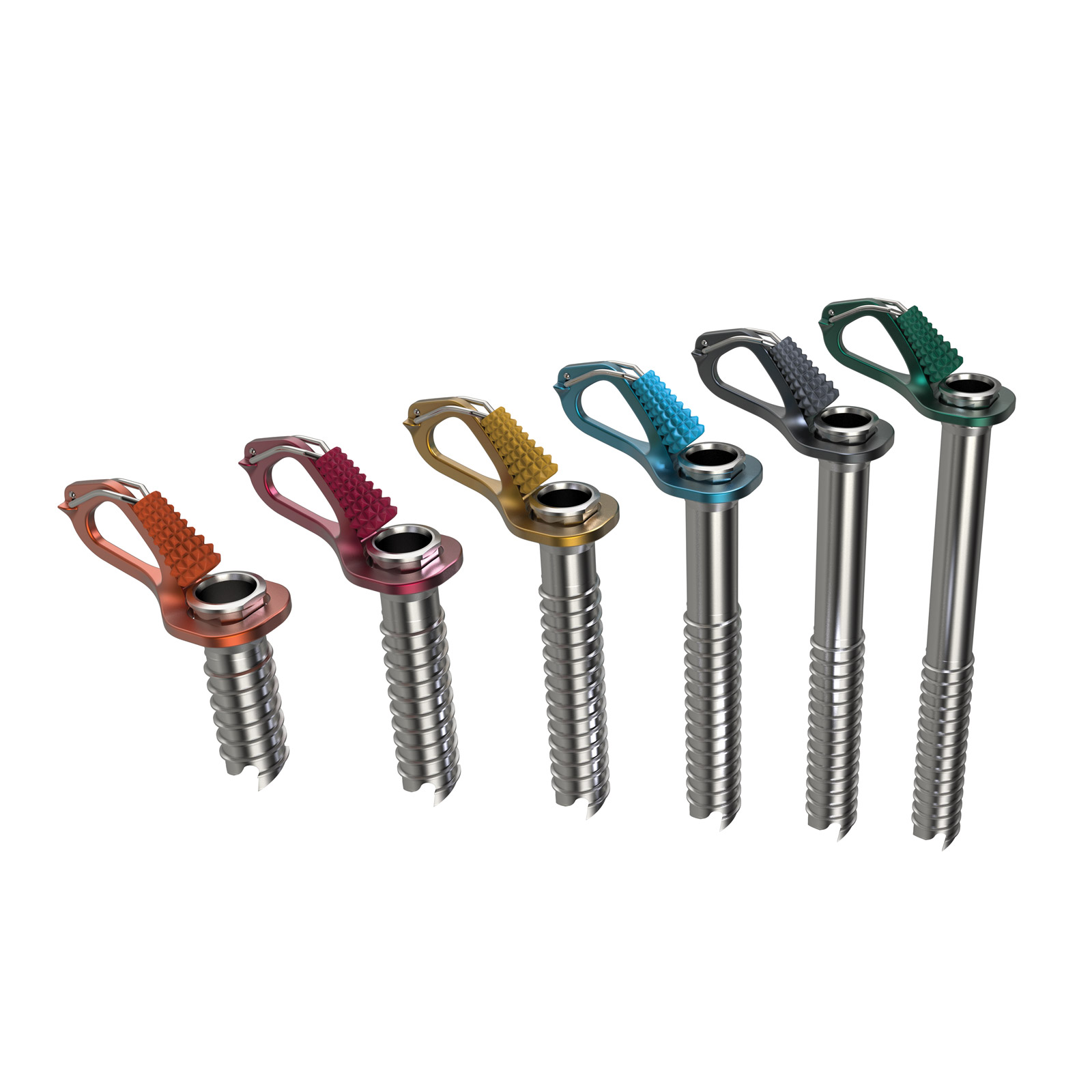 Aero Ice Screw set with ergonomic grips in multiple colors.